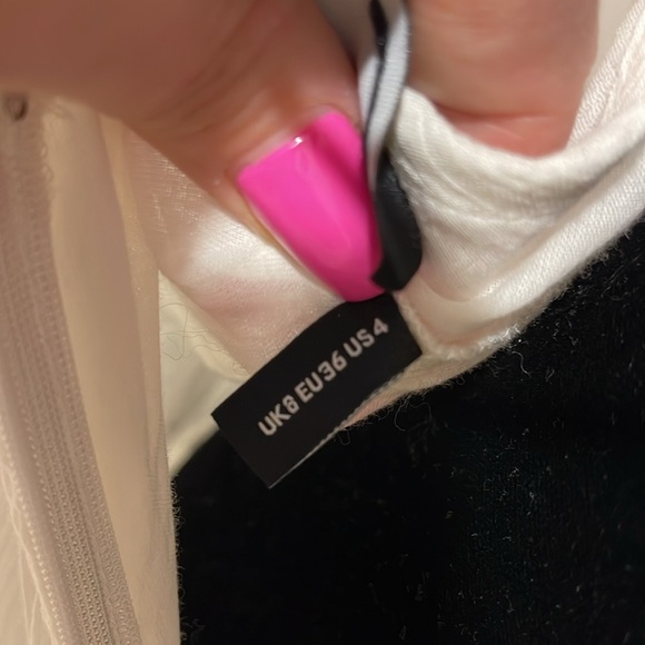 ASOS White Floral Embroidered Midi Tiered Boho Bohemian Dress - Picture 7 of 8